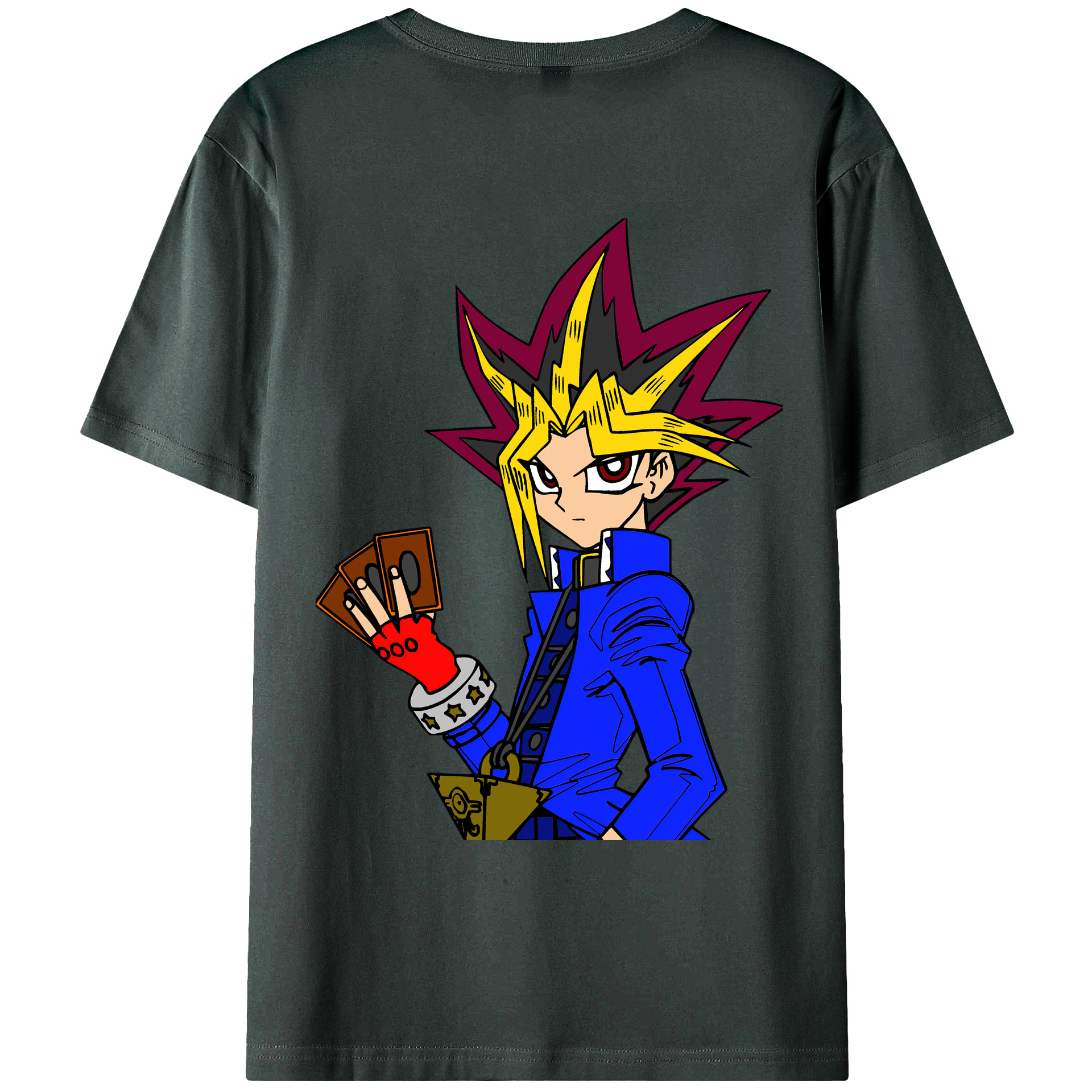 （画像用） 遊☆戯☆王 Yu-Gi-Oh! 綿100％ メンズ半袖Tシャツ（バックプリント） 通気性